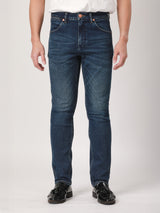 กางเกงยีนส์ผู้ชาย คอลเลคชั่น BIKER LOOK LARSTON FIT เอวต่ำ ทรงเข้ารูป สียีนส์กลาง