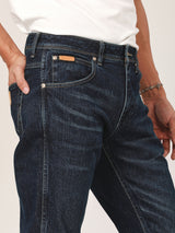 กางเกงยีนส์ผู้ชาย คอลเลคชั่น BIKER LOOK TEXAS TAPER FIT เอวกลาง ทรงตรง สียีนส์กลาง