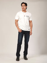 GREENSBORO FIT BIKER LOOK COLLECTION MID RISE REGULAR MEN'S JEANS DARK INDIGO