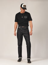 กางเกงยีนส์ผู้ชาย คอลเลคชั่น BIKER LOOK MWZ FIT เอวกลาง ทรงตรง สียีนส์ผ้าดิบ