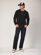 กางเกงยีนส์ผู้ชาย คอลเลคชั่น BIKER LOOK MWZ FIT เอวกลาง ทรงตรง สียีนส์เข้ม