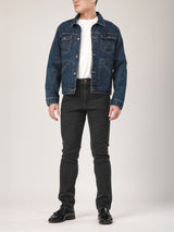 เสื้อแจ็คเก็ตผู้ชาย คอลเลคชั่น BIKER LOOK ทรงตรง สียีนส์กลาง