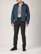 เสื้อแจ็คเก็ตผู้ชาย คอลเลคชั่น BIKER LOOK ทรงตรง สียีนส์กลาง