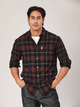 REGULAR FIT MEN'S LONG SLEEVE SHIRT RED