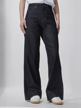 กางเกงยีนส์ผู้หญิง LOOSE FIT เอวสูง ทรงหลวม สียีนส์เข้ม