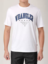 เสื้อยืดแขนสั้นผู้ชาย ทรงตรง สีขาว