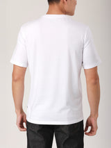 เสื้อยืดแขนสั้นผู้ชาย ทรงตรง สีขาว