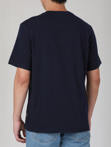 เสื้อยืดแขนสั้นผู้ชาย ทรงตรง สีกรมท่า