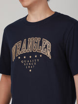 เสื้อยืดแขนสั้นผู้ชาย ทรงตรง สีกรมท่า