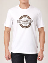 เสื้อยืดแขนสั้นผู้ชาย ทรงตรง สีขาว