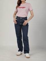 เสื้อยืดแขนสั้นผู้หญิง ทรงตรง สีชมพู