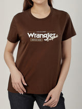 เสื้อยืดแขนสั้นผู้หญิง ทรงตรง สีน้ำตาล