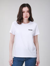 เสื้อยืดแขนสั้นผู้หญิง ทรงตรง สีขาว