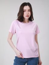 เสื้อยืดแขนสั้นผู้หญิง ทรงตรง สีชมพู