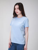 เสื้อยืดแขนสั้นผู้หญิง ทรงตรง สีฟ้า
