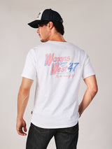 เสื้อยืดแขนสั้นผู้ชาย คอลเลคชั่น WRANGLER LEGENDS ทรงตรง สีครีม