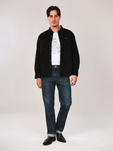 เสื้อเชิ้ตแขนยาวผู้ชาย คอลเลคชั่น WRANGLER LEGENDS ทรงตรง สีดำ