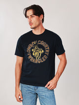 เสื้อยืดแขนสั้นผู้ชาย คอลเลคชั่น WRANGLER LEGENDS ทรงตรง สีกรมท่า