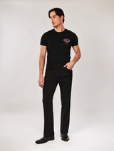 เสื้อยืดแขนสั้นผู้ชาย คอลเลคชั่น WRANGLER LEGENDS SLIM FIT สีดำ