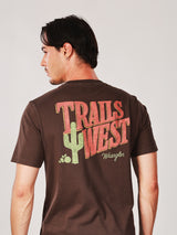 REGULAR FIT WRANGLER LEGENDS COLLECTION MEN'S SHORT SLEEVE T-SHIRT BROWN