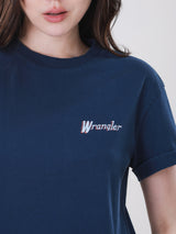 เสื้อยืดแขนสั้นผู้หญิง คอลเลคชั่น WRANGLER LEGENDS RELAXED FIT สีกรมท่า