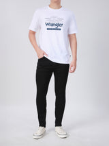 เสื้อยืดแขนสั้นผู้ชาย ทรงตรง สีขาว