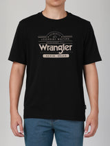 เสื้อยืดแขนสั้นผู้ชาย ทรงตรง สีดำ