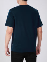 เสื้อยืดแขนสั้นผู้ชาย ทรงตรง สีกรมท่า