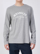 เสื้อยืดแขนยาวผู้ชาย ทรงตรง สีเทา