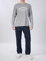 เสื้อยืดแขนยาวผู้ชาย ทรงตรง สีเทา