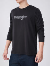 เสื้อยืดแขนยาวผู้ชาย ทรงตรง สีดำ