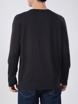 เสื้อยืดแขนยาวผู้ชาย ทรงตรง สีดำ