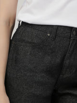 กางเกงยีนส์ผู้หญิง SUNSET FIT เอวกลาง ทรงตรง สียีนส์เข้ม