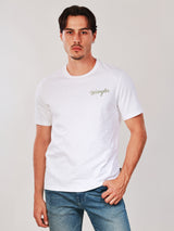 เสื้อยืดแขนสั้นผู้ชาย คอลเลคชั่น WRANGLER LEGENDS ทรงตรง สีครีม
