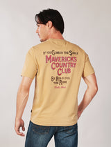 เสื้อยืดแขนสั้นผู้ชาย คอลเลคชั่น WRANGLER LEGENDS ทรงตรง สีเบจ