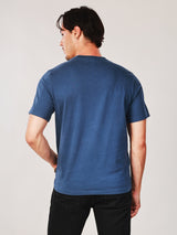 เสื้อยืดแขนสั้นผู้ชาย คอลเลคชั่น WRANGLER LEGENDS ทรงตรง สีกรมท่า