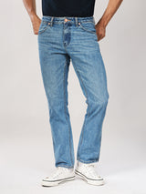 กางเกงยีนส์ผู้ชาย คอลเลคชั่น WRANGLER LEGENDS GREENSBORO FIT เอวกลาง ทรงตรง สียีนส์อ่อน