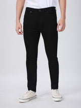 กางเกงยีนส์ผู้ชาย BRYSON FIT เอวต่ำ ทรงรัดรูป สีดำ