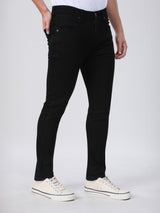 กางเกงยีนส์ผู้ชาย BRYSON FIT เอวต่ำ ทรงรัดรูป สีดำ