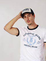 REGULAR FIT WRANGLER LEGENDS COLLECTION MEN'S SHORT SLEEVE T-SHIRT OFF-WHITE