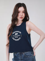 เสื้อยืดแขนกุดผู้หญิง คอลเลคชั่น WRANGLER LEGENDS Comfort Fit สีกรมท่า