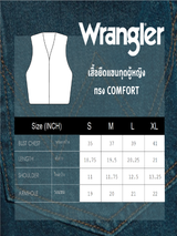 เสื้อยืดแขนกุดผู้หญิง คอลเลคชั่น WRANGLER LEGENDS ทรง Comfort สีดำ