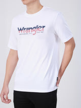 เสื้อยืดแขนสั้นผู้ชาย ทรงตรง สีขาว