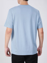 เสื้อยืดแขนสั้นผู้ชาย ทรงตรง สีฟ้า