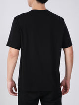 เสื้อยืดแขนสั้นผู้ชาย ทรงตรง สีดำ