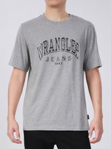 เสื้อยืดแขนสั้นผู้ชาย ทรงตรง สีเทา