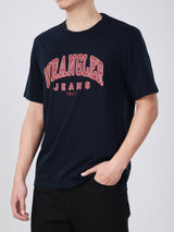 เสื้อยืดแขนสั้นผู้ชาย ทรงตรง สีกรมท่า