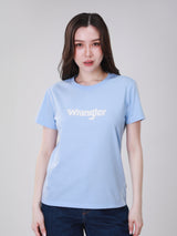เสื้อยืดแขนสั้นผู้หญิง ทรงตรง สีฟ้า