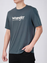 เสื้อยืดแขนสั้นผู้ชาย ทรงตรง สีเทา