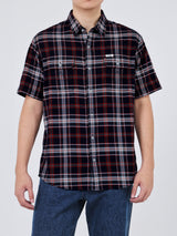 เสื้อเชิ้ตแขนสั้นผู้ชาย ทรงตรง สีกรมท่า
